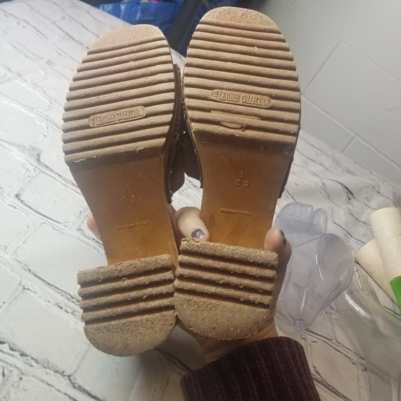Vtg 80s brown suede slides sandals - Picture 4 of 12